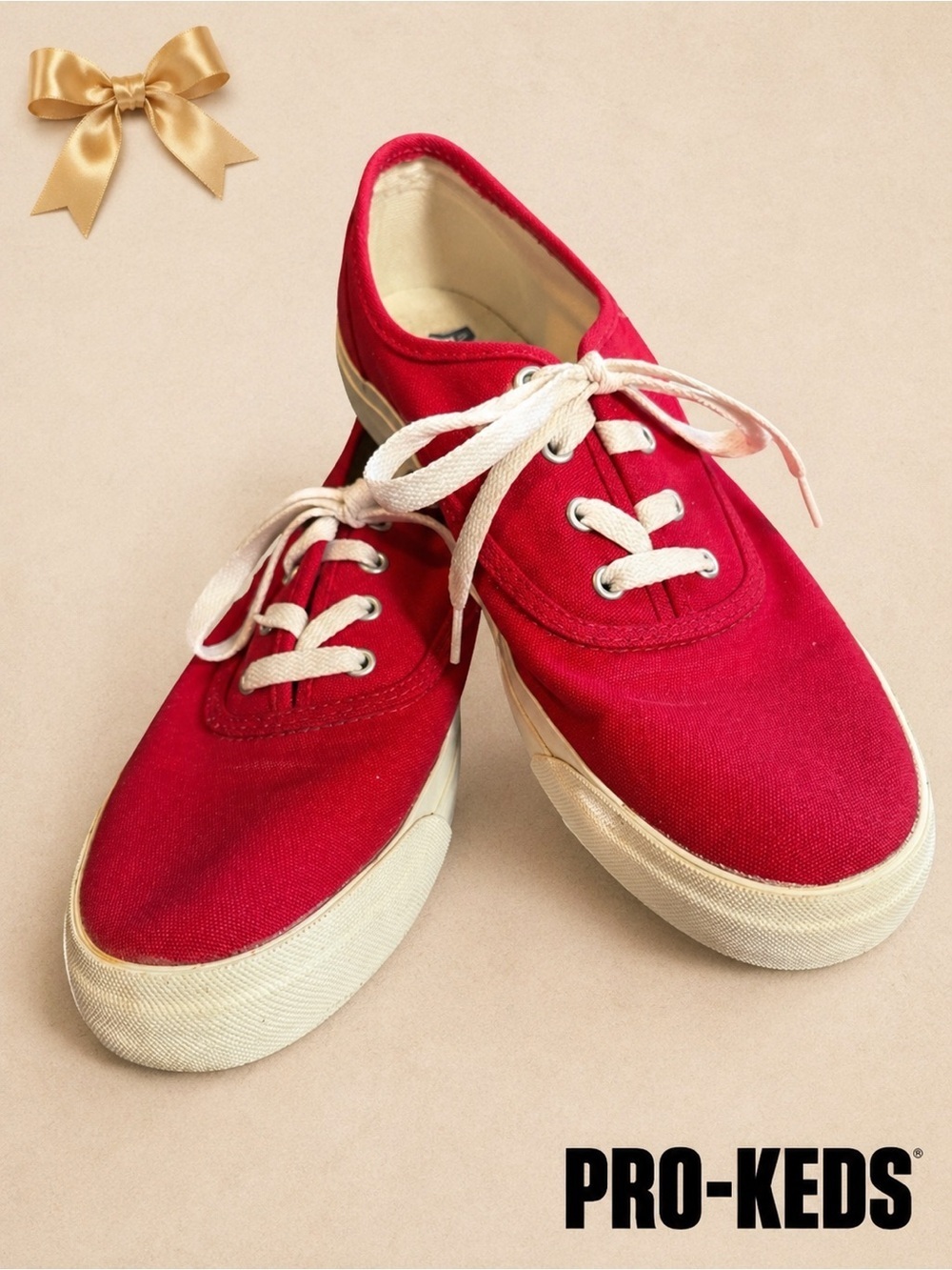 Pro-Keds Unisex Sneakers Red White Laces Size 8